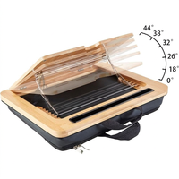 Nouveau support portable pour ordinateur portable en bambou durable avec coussin réglable en angle et étui de protection