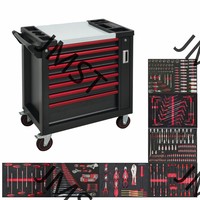 Ensemble d'outils professionnel de mécanicien 296 pièces avec rangement par JMST, armoire à roulettes robuste 2026 avec 7 tiroirs