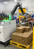 Robot collaboratif (Cobot) à bras manipulateur pour palettisation automatique haute productivité de 20 kg, idéal pour les fabricants de canettes de boissons, bouteilles et cartons.