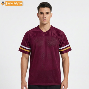 เสื้อเจอร์ซีย์ตาข่ายแขนสั้น SAMAVIA สำหรับฤดูหนาว ชุดอเมริกันฟุตบอล พิมพ์ลายด้านหน้าได้ตามสั่ง น้ำหนักเบา ชุดทีม บริการ OEM ไซส์ใหญ่พิเศษ - Product Image 5