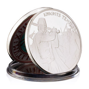 Monedas Conmemorativas de los <span class=keywords><strong>Caballeros</strong></span> Templarios, Orden Teutónica, Chapadas en Oro y Plata, Monedas Metálicas Conmemorativas de las Cruzadas, Decoración para el Hogar - Product Image 4