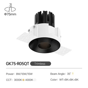 XRZLux Recessed gömme Led downlight 10W 15W 220V alüminyum parlama önleyici LED tavan spot High-end iç mekan aydınlatması fikstür