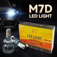 Ampoule de phare LED pour voiture 80W 8000LM, 3 couleurs, M7D, ampoule de phare LED à changement de couleur automatique