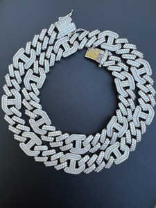 Collar de Cadena Cubana con Engaste de Bisel, Joyería Unisex de Moda, Regalo, Venta al por Mayor, Estilo Hip Hop Lujoso, Joyería para Fiestas, Más Vendido - Product Image 3