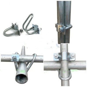 Abrazadera de doble U en forma de U de 48 mm galvanizada con hebilla cruzada para invernadero pequeño de estabilidad estructural, marca <span class=keywords><strong>GYH</strong></span> - Product Image 1