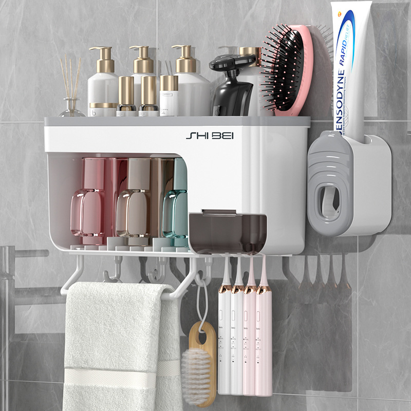 white Toothbrush holder-presents mouthwash cup * 3