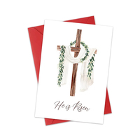 Cartes de Pâques religieuses avec motif croix pour événements paroissiaux – Commande en gros