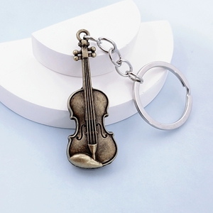 Llavero de aleación con colgante de instrumento musical al por mayor: guitarra, violín, clave de sol - Product Image 5
