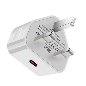 Factory Wholesale 20W PD UK Charger <b>TYPE</b>-<b>C</b> <b>Adapter</b> for iPhone 14/15 Pro Fast 5V/3A Desktop Charger - Product Image 4