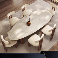Mesa de Comedor, Estilo Francés Antiguo, Madera Maciza, Personalización Disponible, Forma de Lágrima, Estilo Retro Silencioso para Hoteles