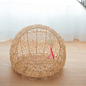 Cama Redonda Tejida de Bambú para Perro, Casa Transpirable para Mascotas de Tamaño Pequeño - Product Image 3