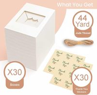 Lot de 30 boîtes cadeaux en carton alimentaire pour desserts, cupcakes et plus, 9x6x3 pouces (blanc) – Boîte à gâteaux, boîte à biscuits, boîte à gâteaux