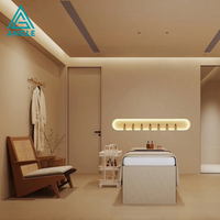 Ensemble de comptoirs de réception pour salon commercial avec éclairage LED, étagère d'exposition personnalisée pour salon de beauté, design d'intérieur pour spa et salon