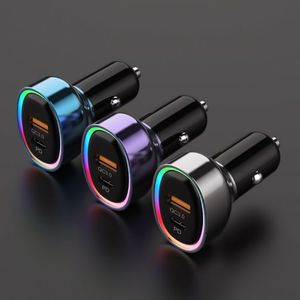 New Arrival Dual Type C Car Charger Quick Charge Led USB-C Charge RGB 60W Car Charger for Smart Phones - Product Image 6