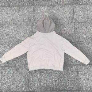 Otoño Invierno estampado personalizado cálido pulóver Vintage ácido lavado desgastado Patchwork sudaderas con capucha para hombres - Product Image 3