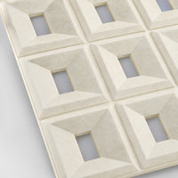 Panneau mural WYRAX en PU avec découpe géométrique beige chaud pour la décoration murale de la réception et du salon