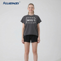 T-shirt pour femme Kuenzi, personnalisé avec logo, col rond, manches courtes, 100% coton, 280GSM, coupe ample, épaules tombantes