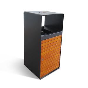 Cubo de basura <span class=keywords><strong>clasificado</strong></span> de madera comercial para exteriores, cubo de basura de reciclaje de parque de jardín exterior, cubo de basura de clasificación grande público - Product Image 3