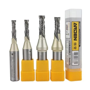 เราเตอร์ TCT แบบเกลียวแบบบีบอัดเครื่องมือกัด <span class=keywords><strong>CNC</strong></span> แบบโค้งขึ้นลงสำหรับตัดกัดไม้ - Product Image 1