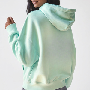 Sudadera con Capucha para Mujer, de Alta Calidad, con Lavado Ácido, Bordado Jacquard, Cálida, Peluda, de Algodón Suave, Manga Larga, Transpirable - Product Image 1