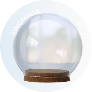Заводская цена, разный размер, прозрачный стеклянный колокольчик с пробковой основой для украшения дома, фестиваля