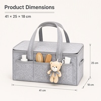 Sac à couches en feutre doux avec 13 compartiments, organisateur de rangement pliable pour table à langer et voyage de bébé
