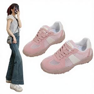 Zapatillas Deportivas Casuales Blancas para Mujer D035, Colección Otoño 2025, Ligeras, con Aumento de Altura, con Cordones, Parte Superior de Malla, Forrest - Product Image 3