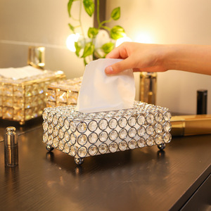 Boîte à mouchoirs en cristal européen, boîte à papier pour salon et salle à manger, boîte <span class=keywords><strong>de</strong></span> rangement pour mouchoirs, décoration <span class=keywords><strong>de</strong></span> maison tendance sur internet - Product Image 2