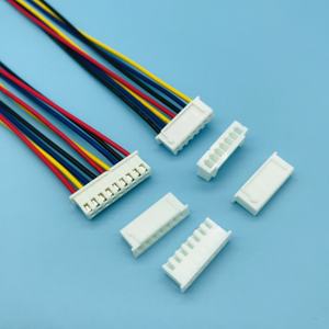 2-poliger schwarzer Sicherungs stecker aus Nylon 66-Material und weißes 2x7-poliges Gehäuse 1007-Kabelbaumkabel - Product Image 2