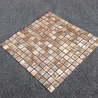 Tuiles de mosaïque autocollantes à motifs en coquillages naturels, carreaux muraux écologiques pour la décoration de fond de maison