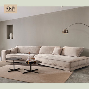 Sofá seccional modular italiano personalizable OKF, sofá sencillo y moderno para sala de estar, minimalista, de <span class=keywords><strong>polipiel</strong></span> para sala de estar, sofá en L - Product Image 3