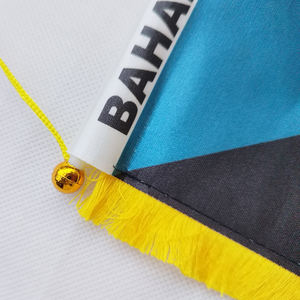 Bandera de Coche Portátil de Poliéster Satinado de 4''x6'' con Ventosa, Impresa por Ambos Lados, Bandera de las Islas Bahamas - Product Image 2