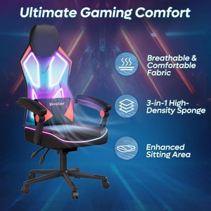 <span class=keywords><strong>Silla</strong></span> de <span class=keywords><strong>Gamer</strong></span> con <span class=keywords><strong>luces</strong></span> LED RGB, <span class=keywords><strong>silla</strong></span> de ordenador de tela transpirable, <span class=keywords><strong>silla</strong></span> de juego iluminada con soporte Lumbar ajustable, muestra gratis - Product Image 4