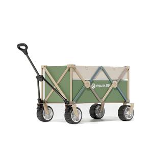 Chariot de camping pliable à quatre roues en métal Freeair avec table, capacité de charge de 300 kg, vert - Product Image 1