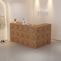 Comptoir d'angle de caisse style médiéval pour magasin de vêtements, bar, réception pour femmes, salon de coiffure, salon de beauté, modèle de comptoir de réception