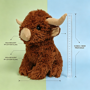 Adorable peluche <span class=keywords><strong>vache</strong></span> des Highlands, mignonne poupée en peluche shaggy de <span class=keywords><strong>vache</strong></span> des Highlands écossaise pour cadeau de baby shower et décoration de chambre - Product Image 3