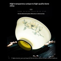 Service de vaisselle en porcelaine fine de Jingdezhen, motif floral, design moderne et épuré, qualité supérieure