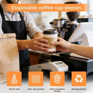 ปลอกแก้วกาแฟแบบใช้แล้วทิ้ง พิมพ์โลโก้ได้ ปี 2026 สำหรับร้านกาแฟ  แบบขายส่ง  ปลอกแก้วกระดาษแข็งแบบกำหนดเองได้ - Product Image 6
