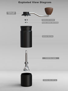 เครื่องบดกาแฟแบบ<span class=keywords><strong>มือ</strong></span><span class=keywords><strong>หมุน</strong></span> สเตนเลสสตีล ยี่ห้ออเมริกัน สำหรับเอสเพรสโซ ปรับความละเอียดได้ - Product Image 3