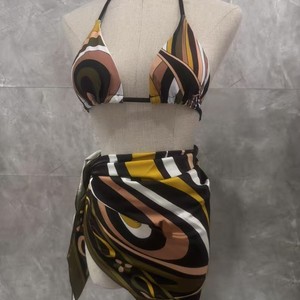 2026年ビーチウェア ポリエステル製ワンピース水着 ビキニ水着 ヘッドバンド付き レディース水着 スカーフセット付き 卸売 - Product Image 3