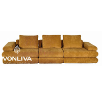 Canapé sectionnel en tissu avec structure en bois massif, design minimaliste pour hôtel, appartement, salon, directement de l'usine