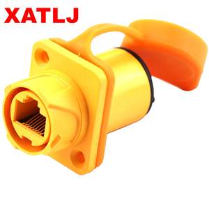 Soquete de sinal XATLJ <span class=keywords><strong>RJ45</strong></span> com avaliação IP67 impermeável, tomada de sinal <span class=keywords><strong>RJ45</strong></span> com fio de 90 graus e 180 graus, CE ETL - Product Image 4