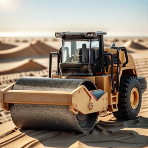 SJY-1715 1:50 Compacteur routier moulé sous pression, modèle de construction en alliage métallique avec roues en acier, véhicule miniature 1/50 - Product Image 5