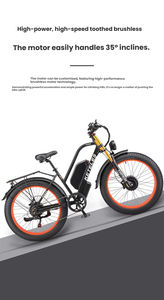 Vélo électrique de montagne haute puissance à suspension avant, 21 vitesses, avec deux moteurs brushless 48V 1000W*2, roues 26*4.0 pouces – Vente en gros USA - Product Image 3