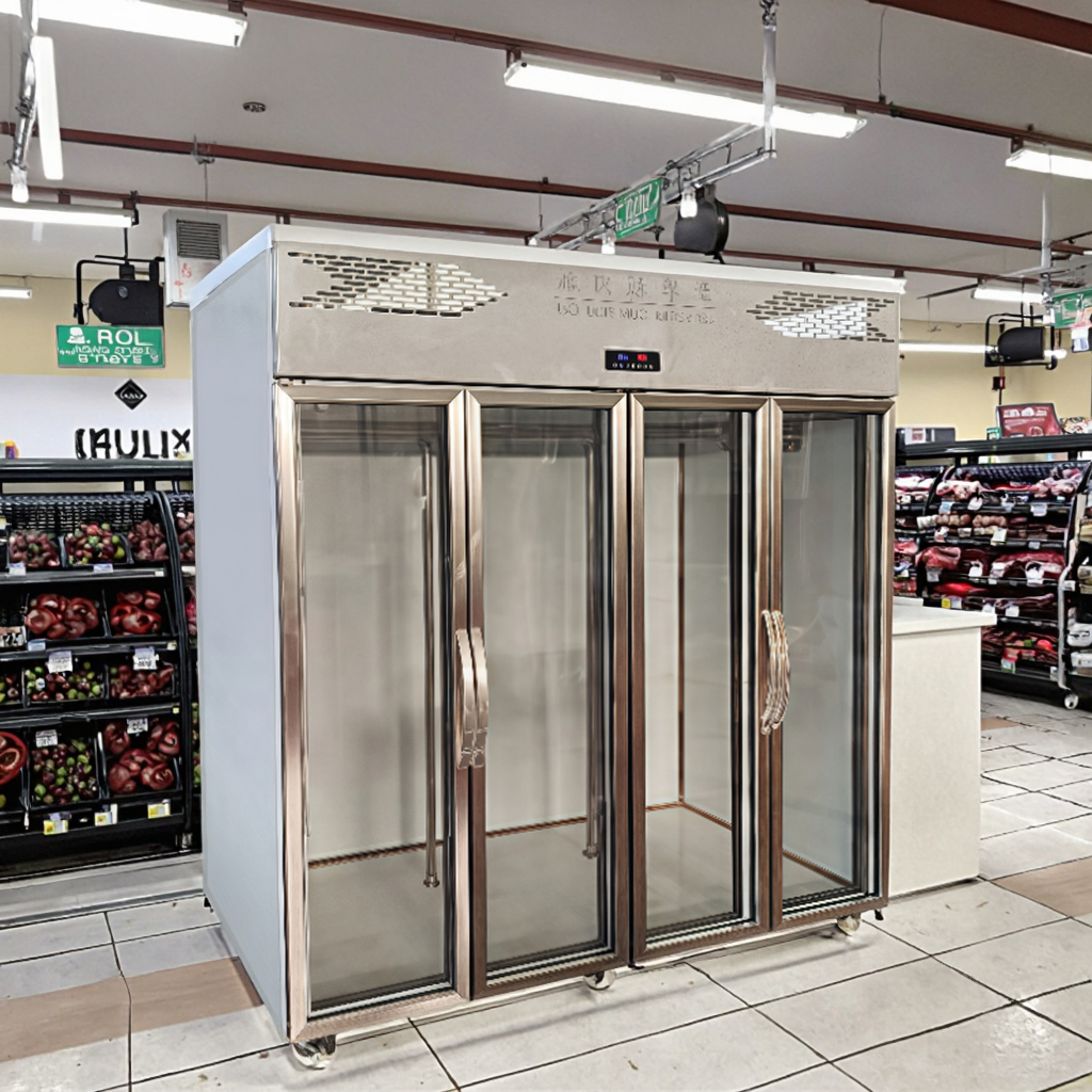 Industrial Hanging Chiller Similar to Metro Cash & Carry 7 Doors Full Glass Beef Lamb Cabinet with Advanced Refrigeration System