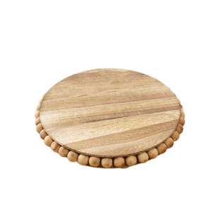 Wooden Bead Tray Round Multi Piece Set For Bathroom Organization And <b>Home</b> Decor Chinese Fir Rustic Style - Product Image 3