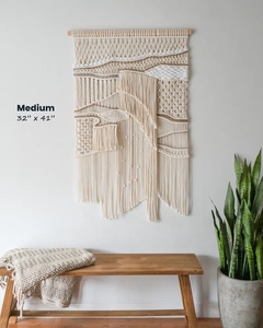 Nouvelle <span class=keywords><strong>Tapisserie</strong></span> Murale en Macramé Personnalisée 2025 Décoration Bohème Art Mural en <span class=keywords><strong>Fibre</strong></span> Macramé Abstrait Longue <span class=keywords><strong>Tapisserie</strong></span> pour la Décoration des Escaliers - Product Image 2