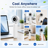 Ventilateur portable mini pliable pour le bureau, les voyages et l'extérieur – Design compact, moteur silencieux haute vitesse