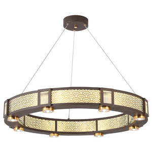 โคมไฟระย้าทองแดงหรูหราสไตล์จีนที่ทันสมัยสุดสร้างสรรค์สำหรับห้องนั่งเล่นห้องนอนศึกษารูปทรงสี่เหลี่ยมผืนผ้าสำหรับวิลล่า - Product Image 1