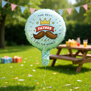 Ballon en feuille d'aluminium Party Love, Le meilleur père du monde, 24,5x30,5cm, sac de 12 pièces - Product Image 4